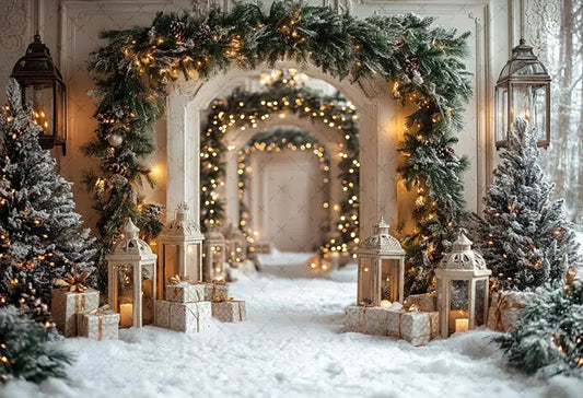 Mehofond Photography Background Winter Christmas Forest Glitter Arch Door Xmas Kids Family Portrait Decor Backdrop Photo Studio EnjoyingLeb Online