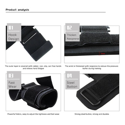 Weight Lifting Hooks with Wrist Straps EnjoyingLeb Online