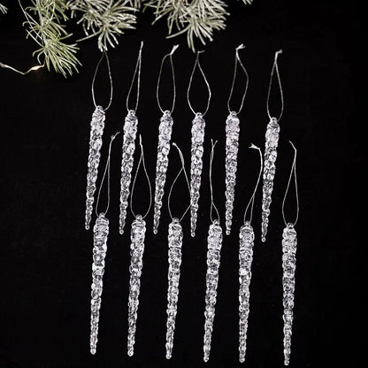 Simulação de Natal Icicles acrílicos, ornamento de Natal, gelo falso para festa de inverno, decoração de ano novo, 15cm, 6pcs EnjoyingLeb Online
