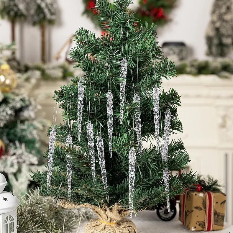 Simulação de Natal Icicles acrílicos, ornamento de Natal, gelo falso para festa de inverno, decoração de ano novo, 15cm, 6pcs EnjoyingLeb Online