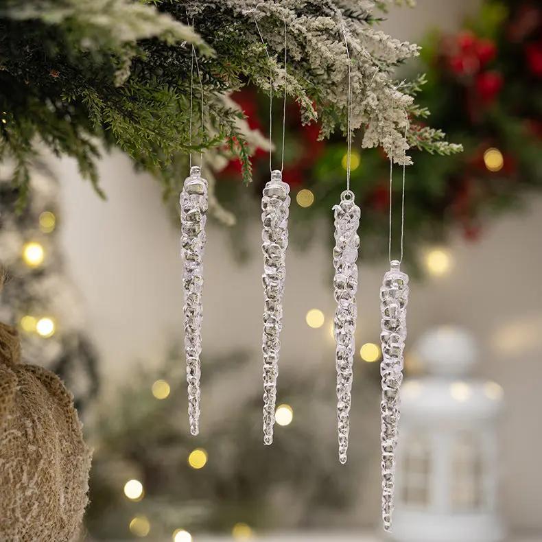 Simulação de Natal Icicles acrílicos, ornamento de Natal, gelo falso para festa de inverno, decoração de ano novo, 15cm, 6pcs EnjoyingLeb Online
