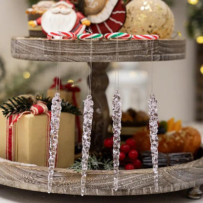 Simulação de Natal Icicles acrílicos, ornamento de Natal, gelo falso para festa de inverno, decoração de ano novo, 15cm, 6pcs EnjoyingLeb Online