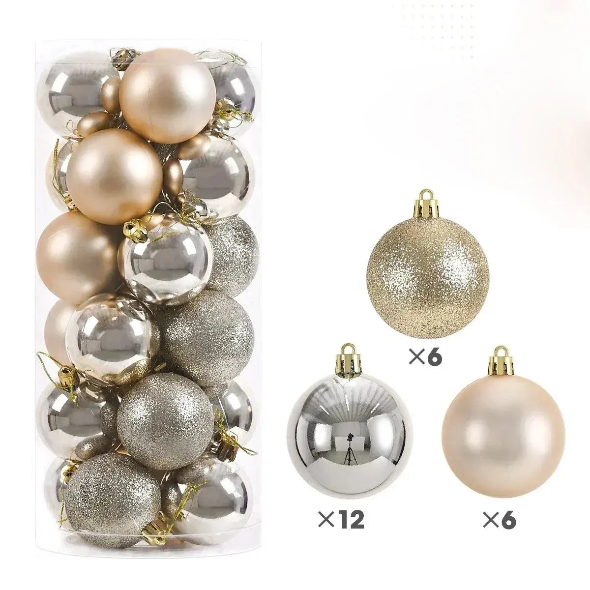 24Pcs 3/4/6CM Christmas Balls Hanging Christmas Tree Pendant Ornaments for Party Decor New Year Navidad Gifts 2026 Accessories EnjoyingLeb Online