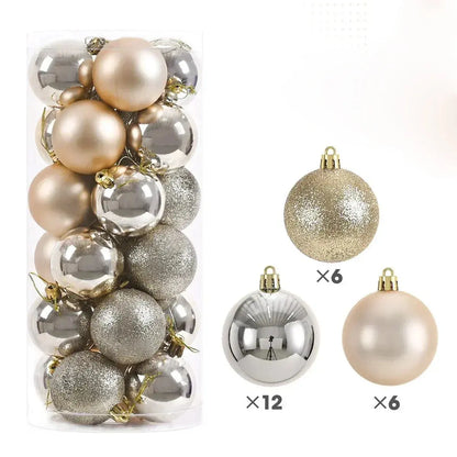 24Pcs 3/4/6CM Christmas Balls Hanging Christmas Tree Pendant Ornaments for Party Decor New Year Navidad Gifts 2026 Accessories EnjoyingLeb Online