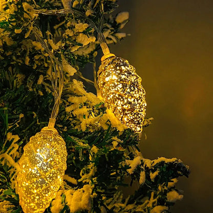 1.6M 10LED Pine Cone String Lights Christmas Tree Hanging Ornaments Merry Christmas Fairy Lights Home Decoration 2025 New Year EnjoyingLeb Online