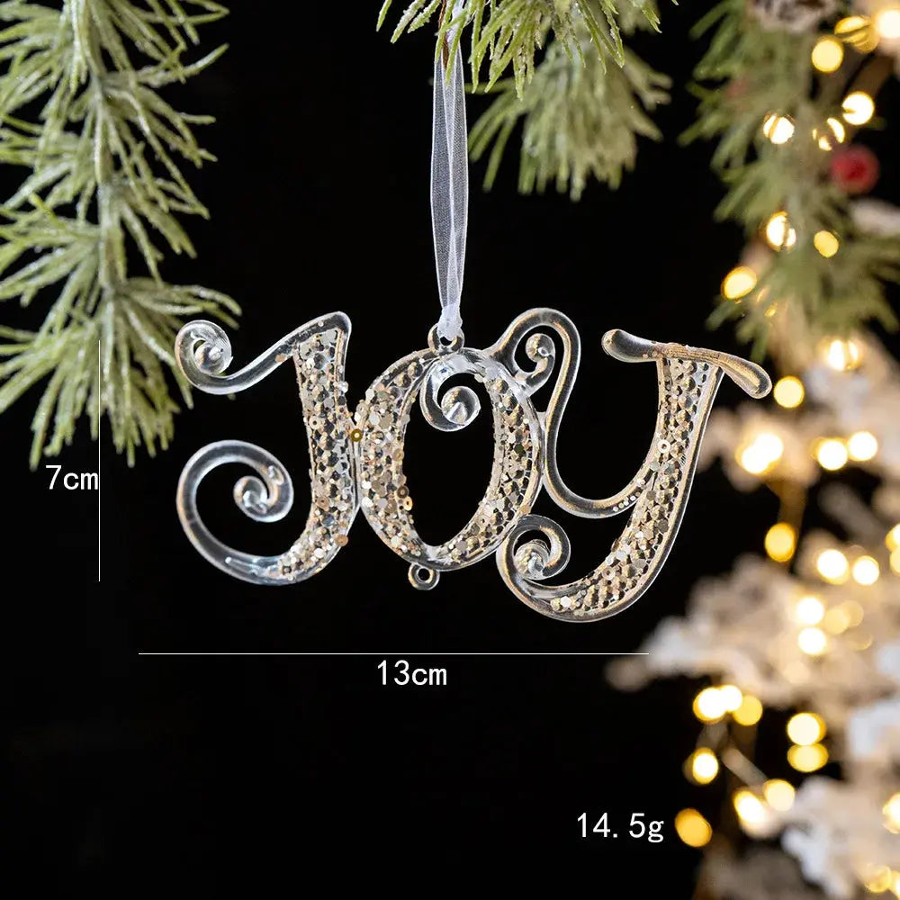 2pcs Xmas Tree Transparent Snowflake Hanging Ornaments Acrylic Pendant 2025 Christmas Decoration for HomeGifts New Year 2025 EnjoyingLeb Online
