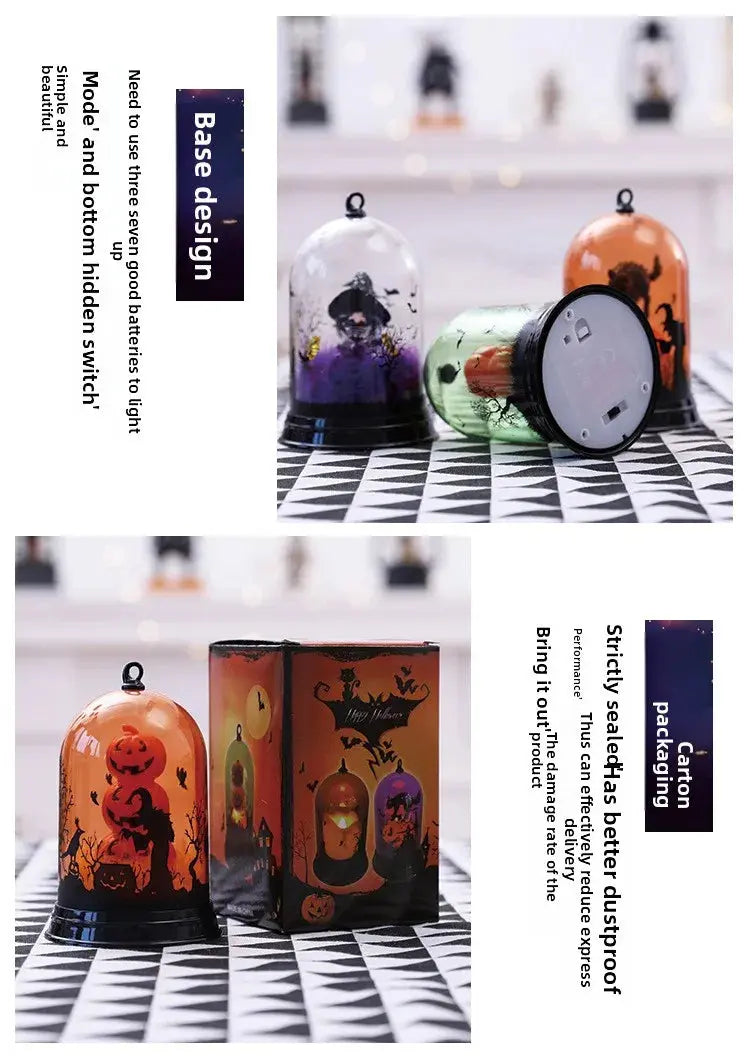 Halloween party decorations Halloween pumpkin witch lampshade bar scene decoration props candlestick nightlight decor EnjoyingLeb Online