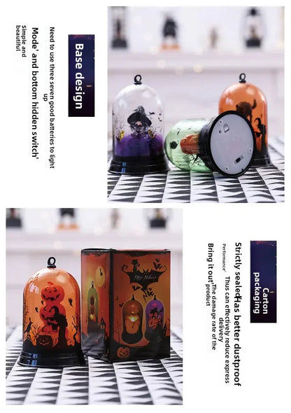 Halloween party decorations Halloween pumpkin witch lampshade bar scene decoration props candlestick nightlight decor EnjoyingLeb Online