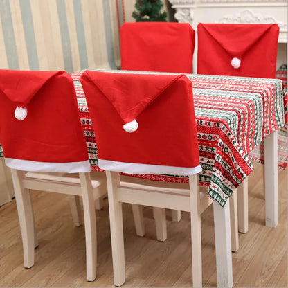 2/4/6PCS Santa Hat Chair Cover Christmas Table Decoration Santa Hat Home Decoration Christmas Gifts EnjoyingLeb Online