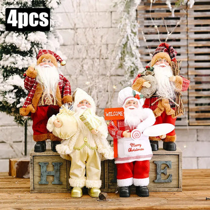1~4PCS 2025 Christmas Decoration for Home Santa Claus Plush Doll 30cm Navidad Party Decor Xmas Ornaments New Year Gift EnjoyingLeb Online