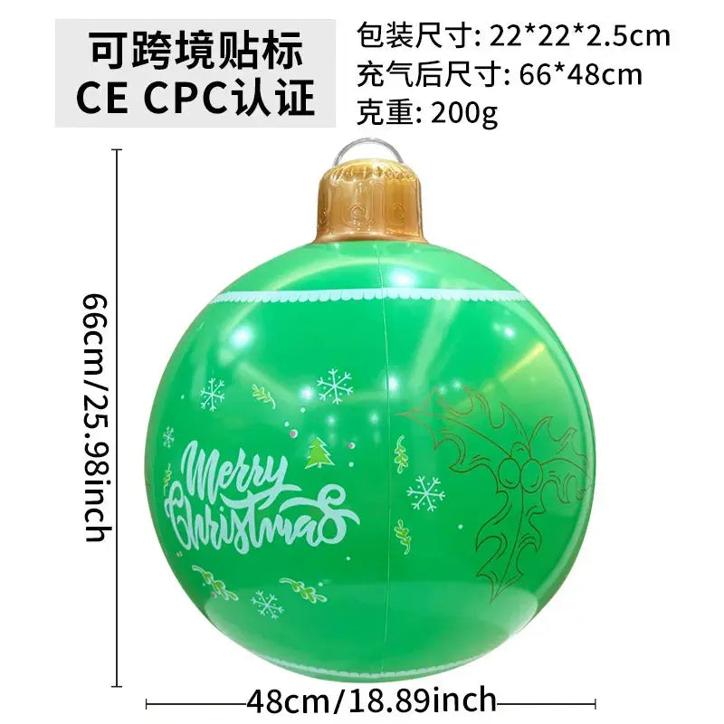 60cm Giant Luminous Inflatable Christmas Ball With No Lights Pvc Outdoor Xmas Decoration Ball Holiday Yard Lawn Porch Decor 2025 EnjoyingLeb Online