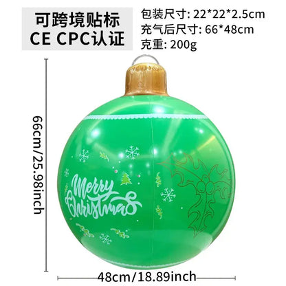 60cm Giant Luminous Inflatable Christmas Ball With No Lights Pvc Outdoor Xmas Decoration Ball Holiday Yard Lawn Porch Decor 2025 EnjoyingLeb Online