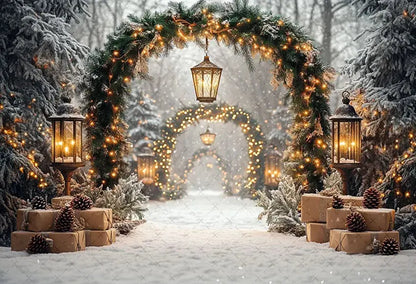 Mehofond Photography Background Winter Christmas Forest Glitter Arch Door Xmas Kids Family Portrait Decor Backdrop Photo Studio EnjoyingLeb Online