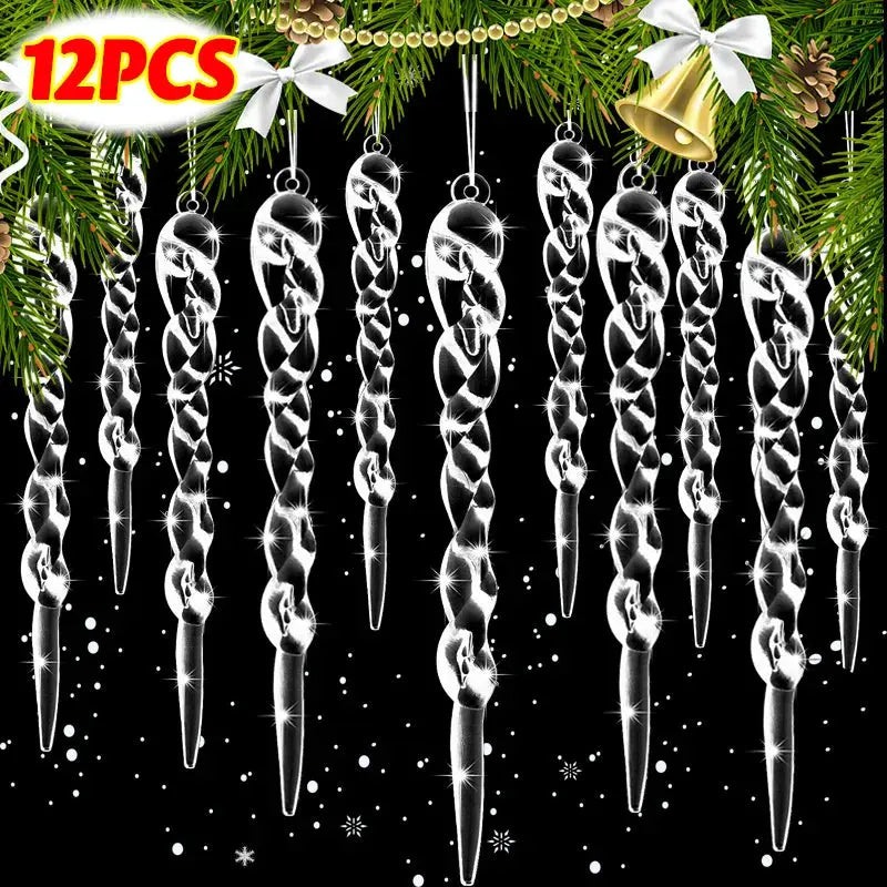 Crystal Clear Snowflake Hanging Ornaments Christmas Tree Pendants Icicle Decorations for DIY Xmas Wedding Party Ornament EnjoyingLeb Online