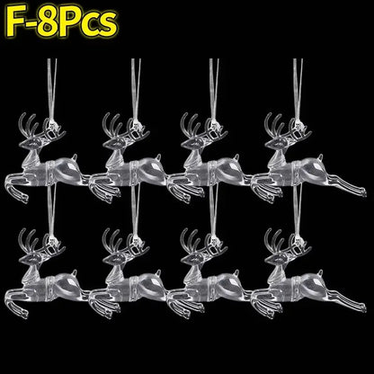 Crystal Clear Snowflake Pendants Transparent Christmas Tree Hanging Ornaments Icicle Holiday Winter Party Decorations Wholesale EnjoyingLeb Online