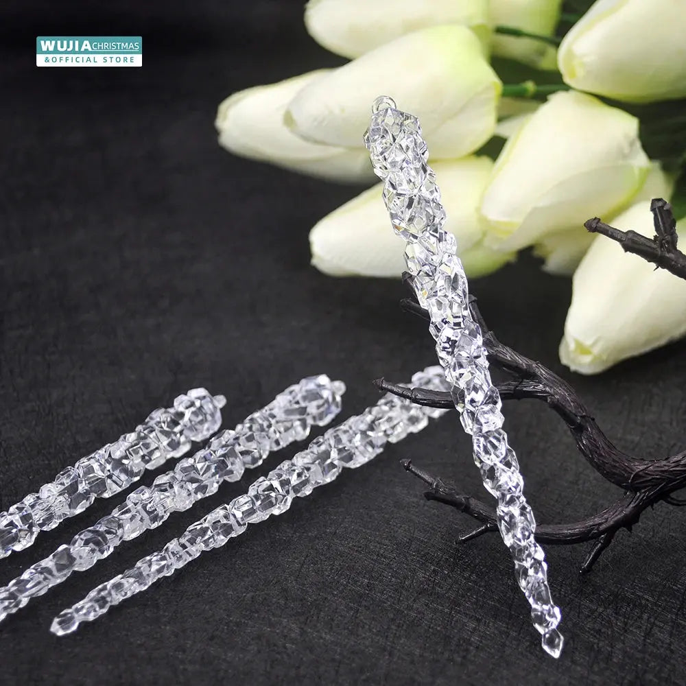 Simulação de Natal Icicles acrílicos, ornamento de Natal, gelo falso para festa de inverno, decoração de ano novo, 15cm, 6pcs EnjoyingLeb Online
