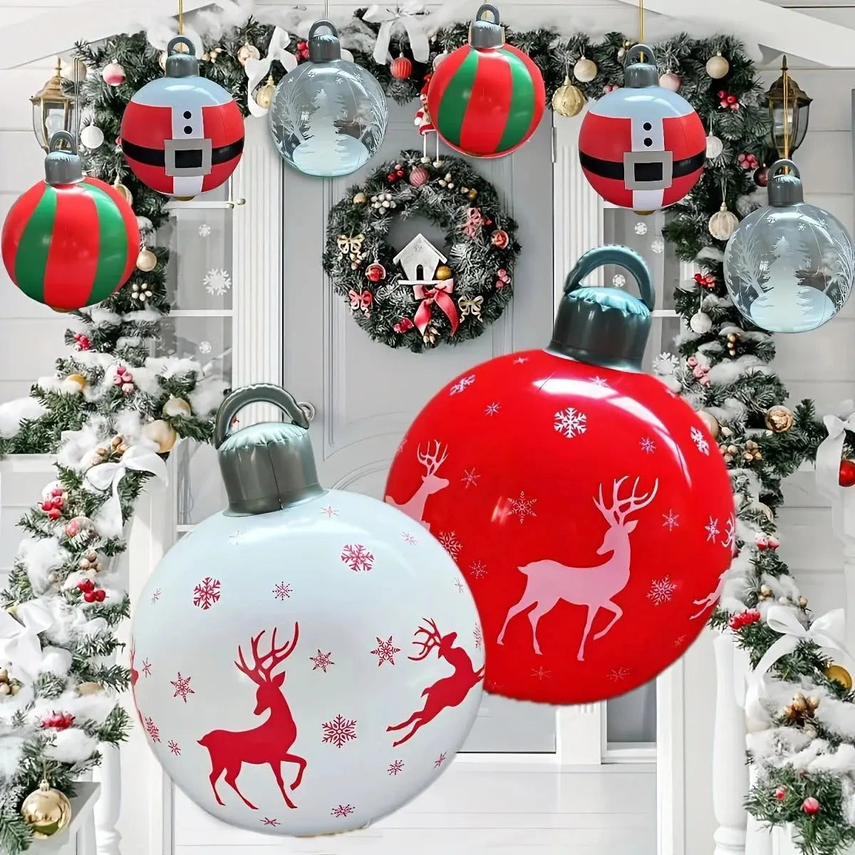 60cm Giant Luminous Inflatable Christmas Ball With No Lights Pvc Outdoor Xmas Decoration Ball Holiday Yard Lawn Porch Decor 2025 EnjoyingLeb Online