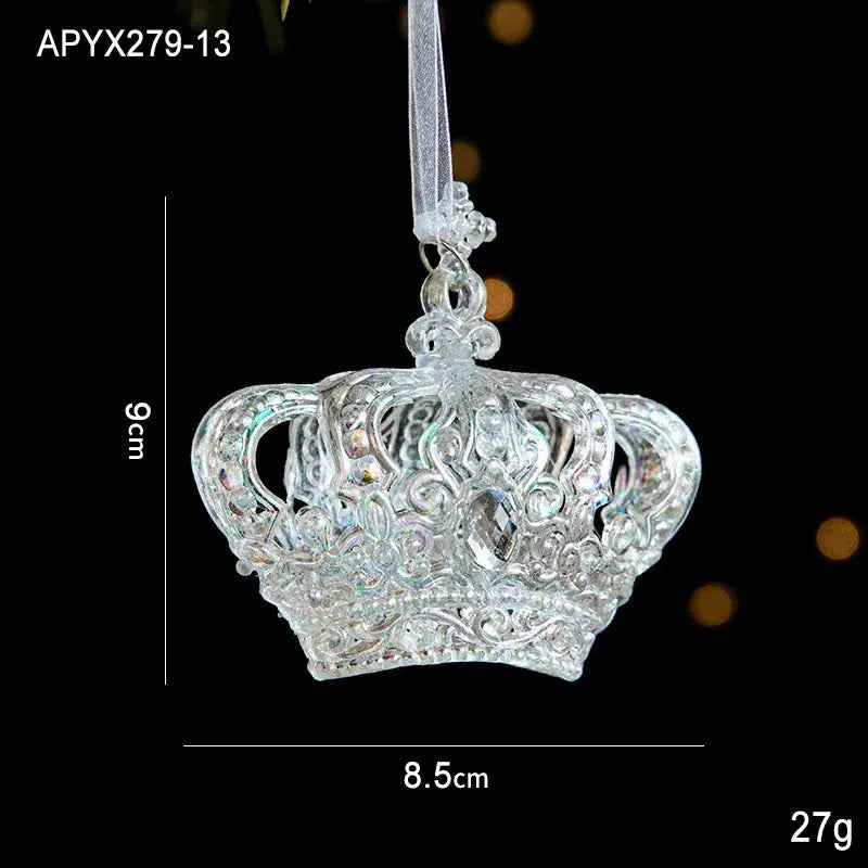 Christmas Decoration Crystal Acrylic Snowflake Reindeer Christmas Tree Hanging Pendant Christmas Atmosphere Home Decoration EnjoyingLeb Online