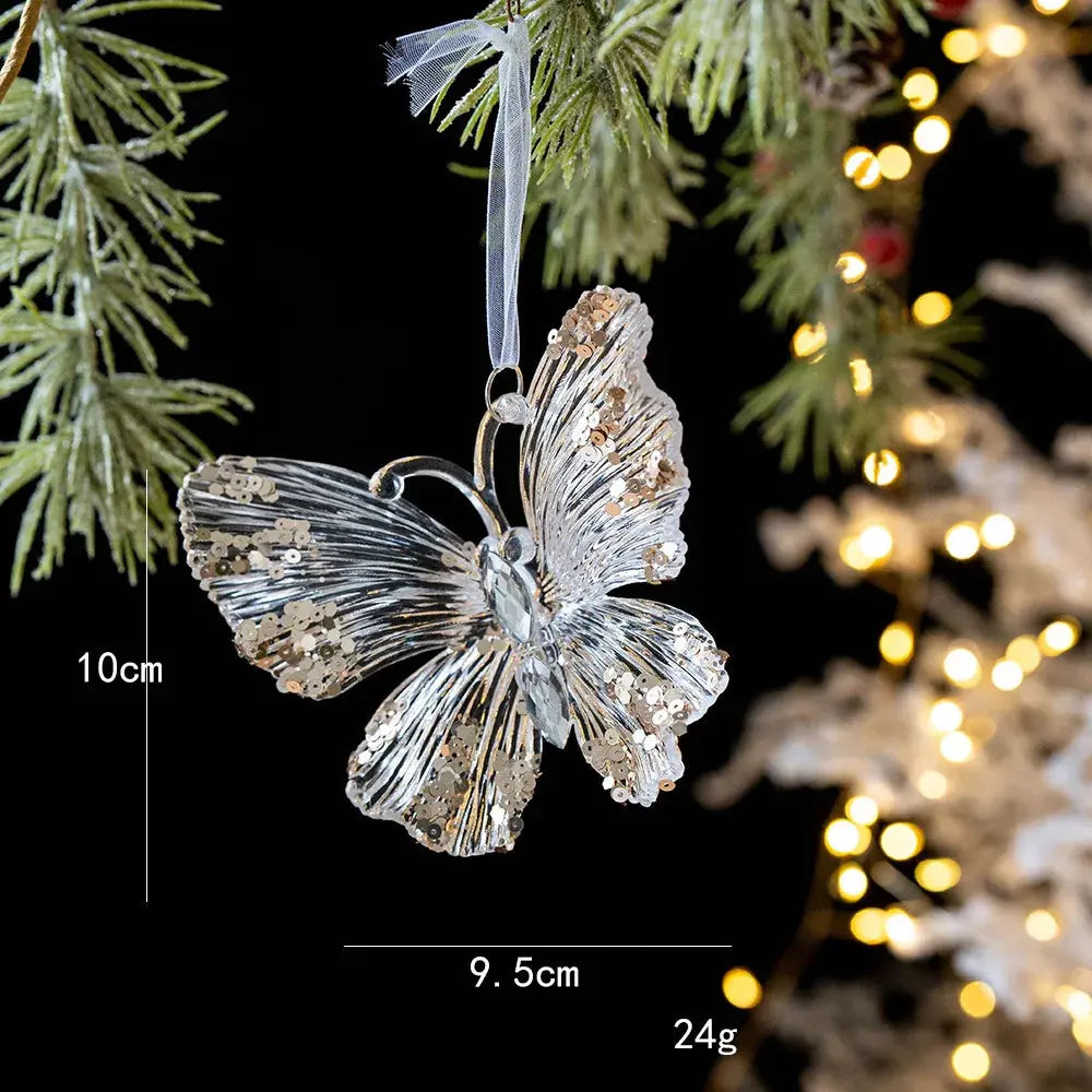2pcs Xmas Tree Transparent Snowflake Hanging Ornaments Acrylic Pendant 2025 Christmas Decoration for HomeGifts New Year 2025 EnjoyingLeb Online