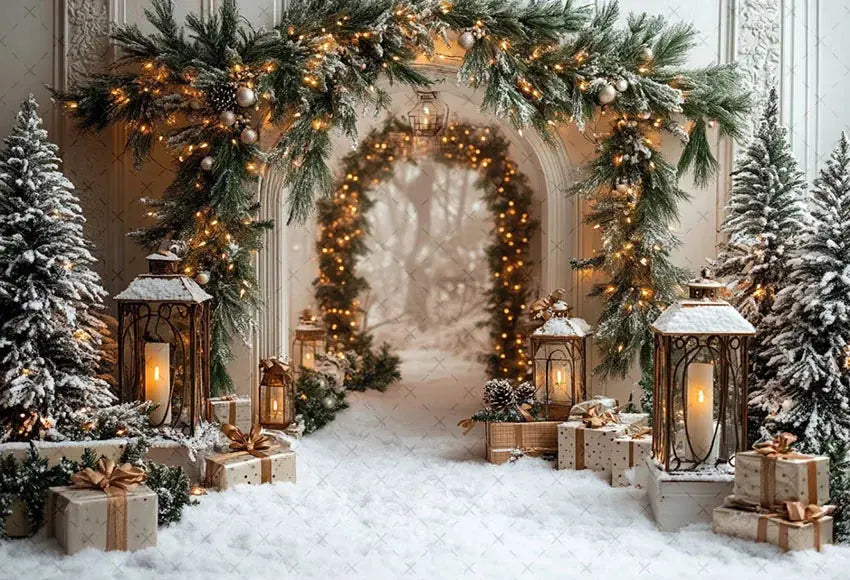 Mehofond Photography Background Winter Christmas Forest Glitter Arch Door Xmas Kids Family Portrait Decor Backdrop Photo Studio EnjoyingLeb Online