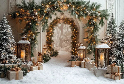 Mehofond Photography Background Winter Christmas Forest Glitter Arch Door Xmas Kids Family Portrait Decor Backdrop Photo Studio EnjoyingLeb Online