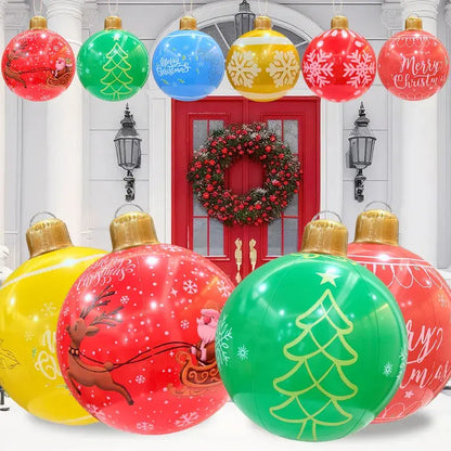60cm Giant Luminous Inflatable Christmas Ball With No Lights Pvc Outdoor Xmas Decoration Ball Holiday Yard Lawn Porch Decor 2025 EnjoyingLeb Online