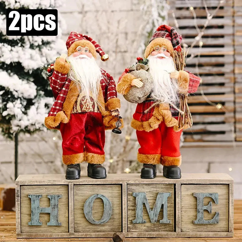 1~4PCS 2025 Christmas Decoration for Home Santa Claus Plush Doll 30cm Navidad Party Decor Xmas Ornaments New Year Gift EnjoyingLeb Online