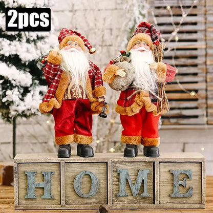 1~4PCS 2025 Christmas Decoration for Home Santa Claus Plush Doll 30cm Navidad Party Decor Xmas Ornaments New Year Gift EnjoyingLeb Online