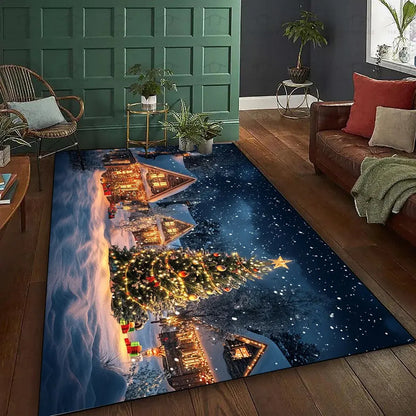 VIKAMA Christmas Carpet Christmas Tree Pattern Rug Live Room Sofa Carpet Chair Floor Mat Outdoor Carpet Large Area Rugs Christma EnjoyingLeb Online