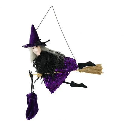 Halloween Witch Decor Spooky Halloween Hanging Witch Decor Set for Garden Yard Haunted House Flying Witch Doll for Halloween EnjoyingLeb Online