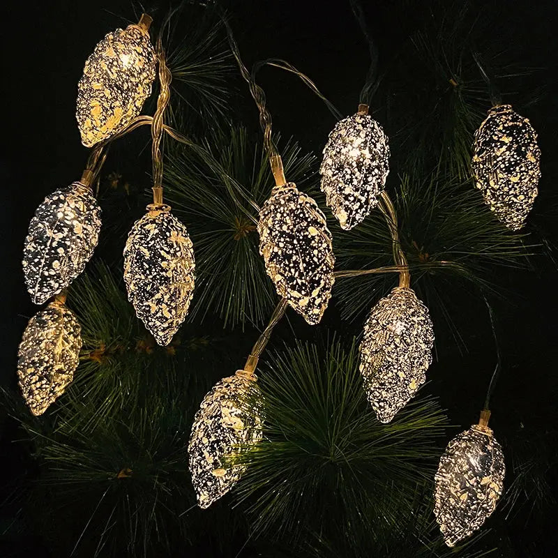 1.6M 10LED Pine Cone String Lights Christmas Tree Hanging Ornaments Merry Christmas Fairy Lights Home Decoration 2025 New Year EnjoyingLeb Online