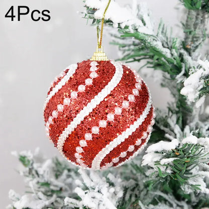 8cm White Christmas Ball Christmas Tree Ornament Xmas Decorations for Home 2023 New Year Tree Decorative Foam Balls 3Pcs/Box EnjoyingLeb Online