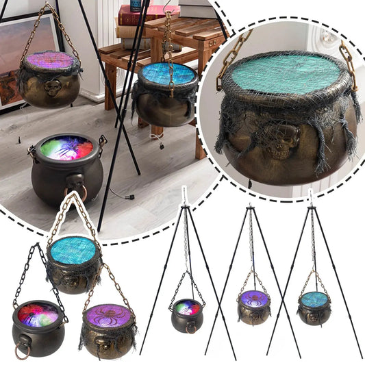 Halloween Decoration Witch Pot Color Changing Fog Machine Smoke Machine Fog Maker Water Fountain Party Props For Halloween Decor EnjoyingLeb Online