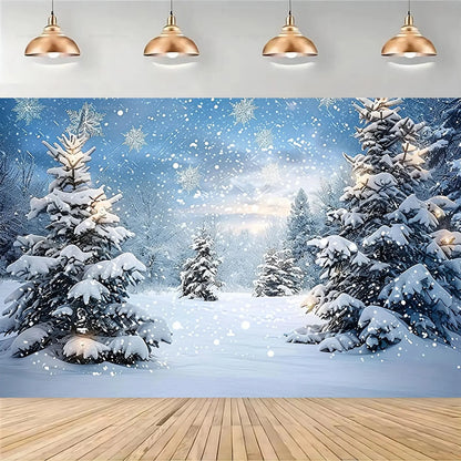 Winter Wonderland Christmas Backdrops Xmas Holidays Party Decor Photography Background Baby Shower Banner Photo Booth Props EnjoyingLeb Online