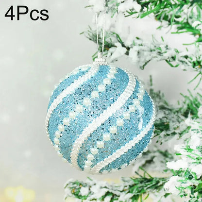 8cm White Christmas Ball Christmas Tree Ornament Xmas Decorations for Home 2023 New Year Tree Decorative Foam Balls 3Pcs/Box EnjoyingLeb Online
