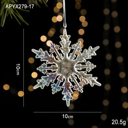 Christmas Decoration Crystal Acrylic Snowflake Reindeer Christmas Tree Hanging Pendant Christmas Atmosphere Home Decoration EnjoyingLeb Online