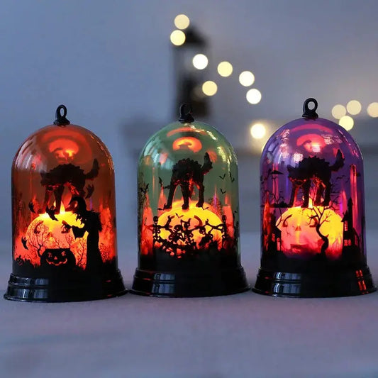 Halloween party decorations Halloween pumpkin witch lampshade bar scene decoration props candlestick nightlight decor EnjoyingLeb Online