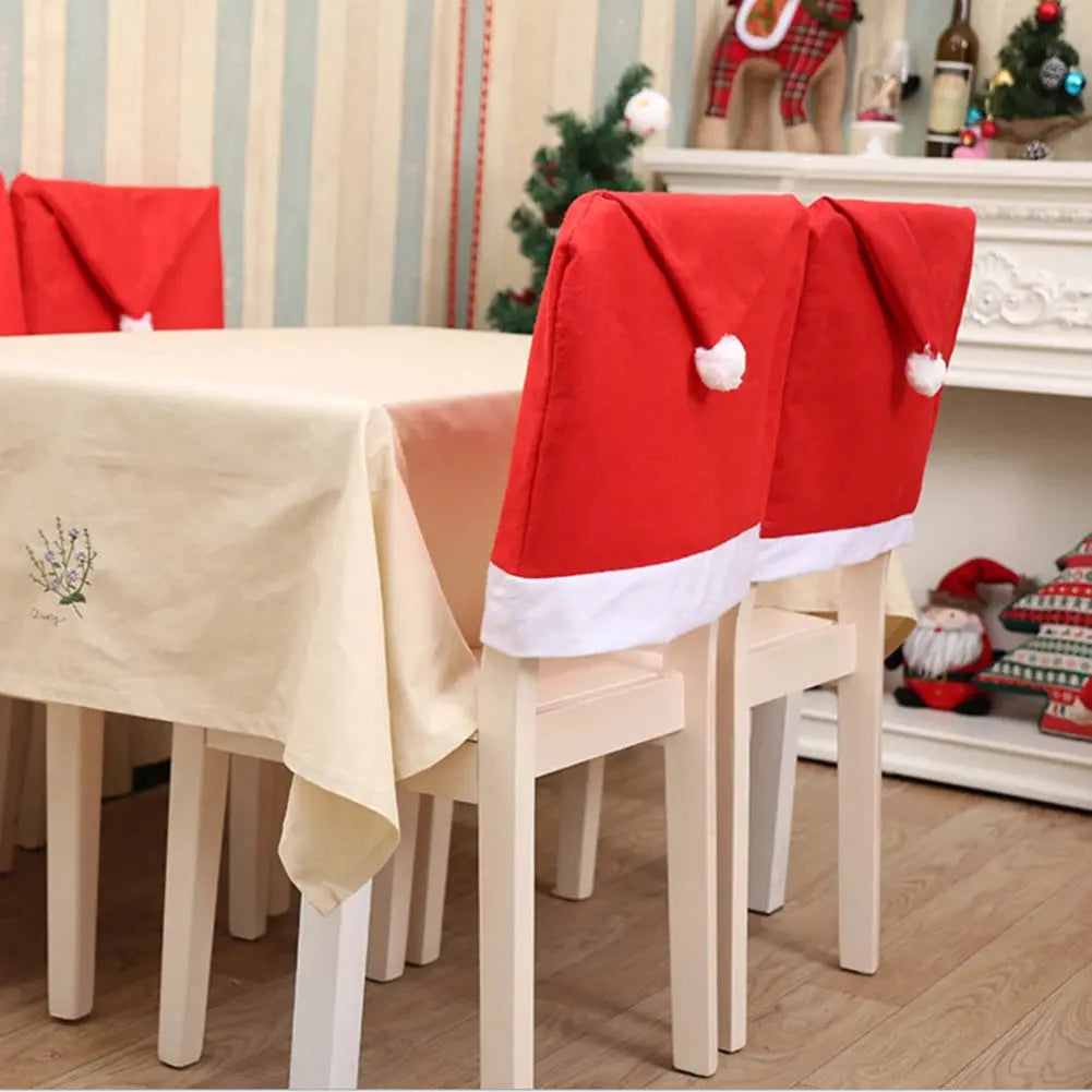 2/4/6PCS Santa Hat Chair Cover Christmas Table Decoration Santa Hat Home Decoration Christmas Gifts EnjoyingLeb Online