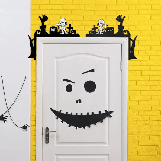 Halloween Creative Interesting Door Atmosphere Decoration, A Beautiful Scenery At Your Door Halloween Party Welcome Decor, Gift EnjoyingLeb Online