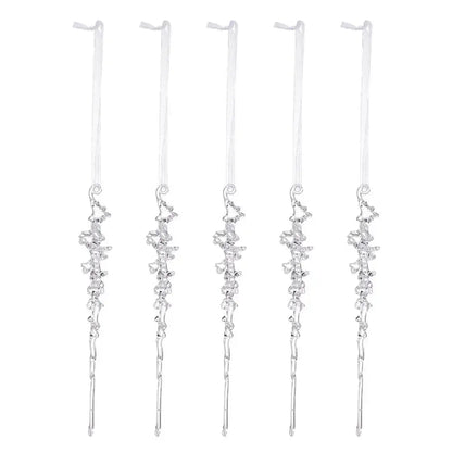 5Pcs Simulated Acrylic Icicle Ornaments Realistic Frosted Ice Shape Xmas Tree Winter Party Hanging Decor DIY Craft Pendant EnjoyingLeb Online
