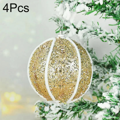 8cm White Christmas Ball Christmas Tree Ornament Xmas Decorations for Home 2023 New Year Tree Decorative Foam Balls 3Pcs/Box EnjoyingLeb Online