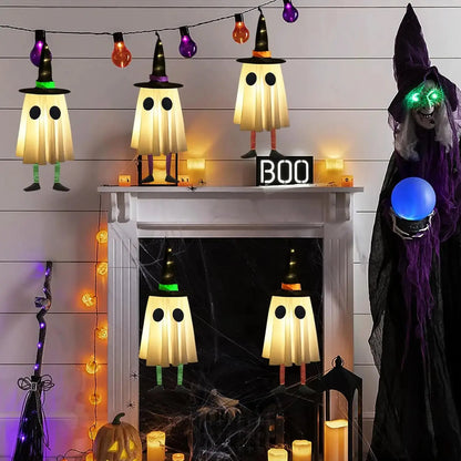Halloween Hanging Ghost Decorations, Outdoor Halloween Witches Hat Lights, Glowing Ghosts for Garden Trees, Yard Halloween Decor EnjoyingLeb Online