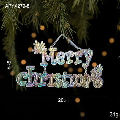 Christmas Decoration Crystal Acrylic Snowflake Reindeer Christmas Tree Hanging Pendant Christmas Atmosphere Home Decoration EnjoyingLeb Online