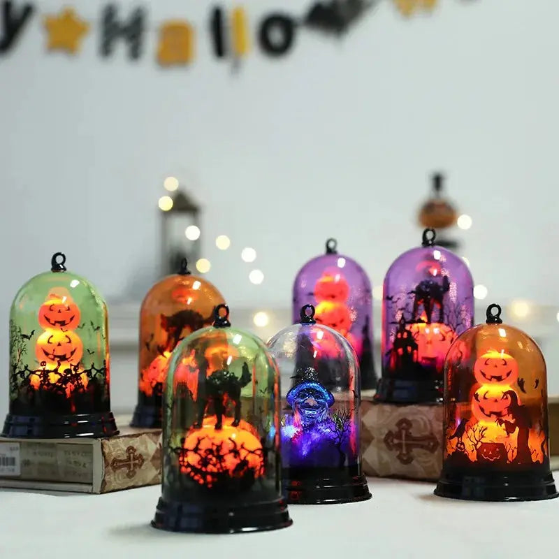 Halloween party decorations Halloween pumpkin witch lampshade bar scene decoration props candlestick nightlight decor EnjoyingLeb Online