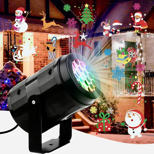 16 Patterns Christmas Projector Lights Rotatable Christmas Decoration Outdoor/Indoor Led Projector for Holiday Party Xmas Decor EnjoyingLeb Online