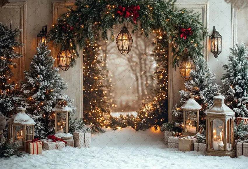 Mehofond Photography Background Winter Christmas Forest Glitter Arch Door Xmas Kids Family Portrait Decor Backdrop Photo Studio EnjoyingLeb Online