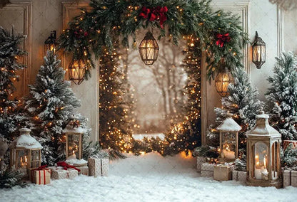 Mehofond Photography Background Winter Christmas Forest Glitter Arch Door Xmas Kids Family Portrait Decor Backdrop Photo Studio EnjoyingLeb Online