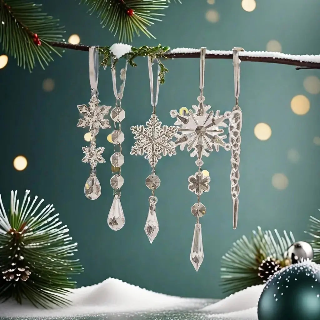 3/5/18pcs Crystal Christmas Tree Ornaments - New Year, Winter Party Decorations, Festive Tree Decorations, Best for Christmas EnjoyingLeb Online