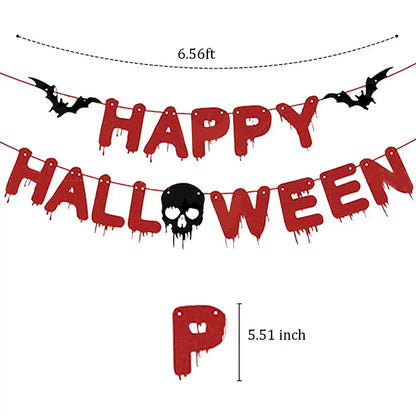Halloween Party Decoration Happy Halloween Banner Bloody Butcher Knife Killer Tools Paper Garland for Horror Haunted House Decor EnjoyingLeb Online