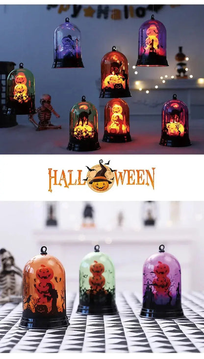 Halloween party decorations Halloween pumpkin witch lampshade bar scene decoration props candlestick nightlight decor EnjoyingLeb Online